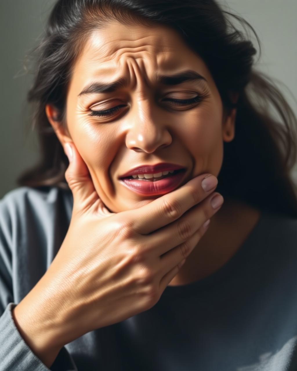 Patient experiencing dental discomfort