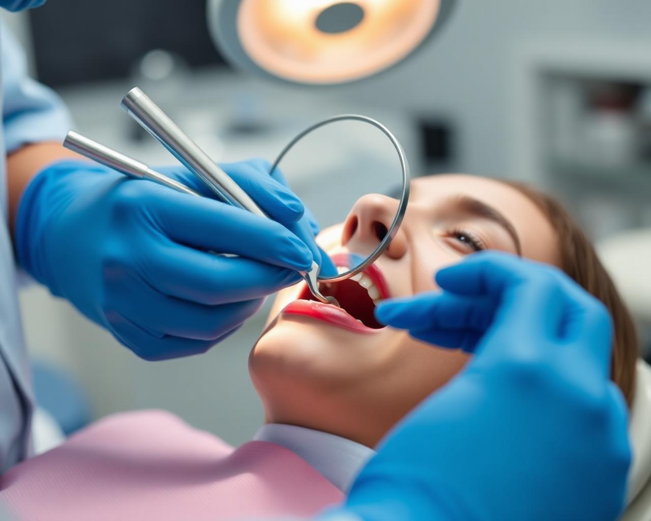 Dental treatment in progress